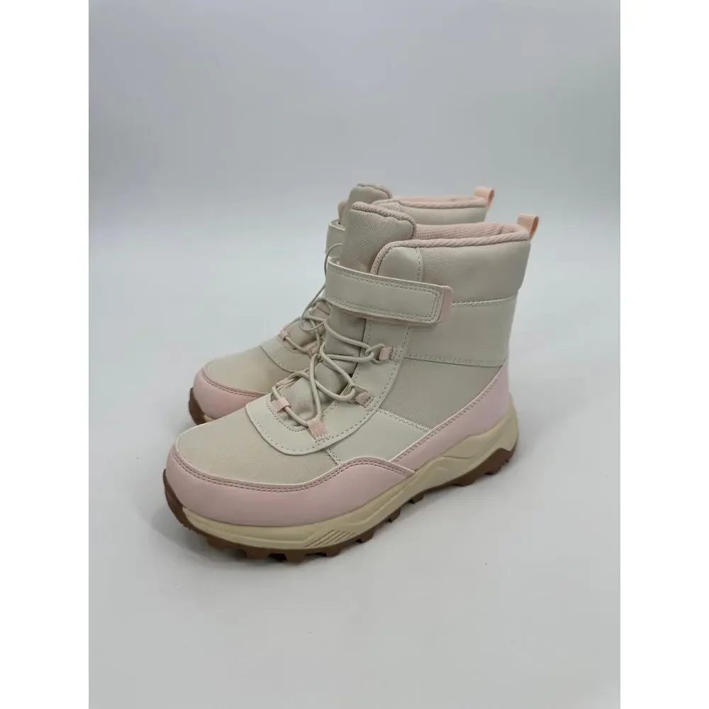 Cat & Jack Frankie Winter Snow Boots Girls Size 3 Pink Beige Insulated NWOB